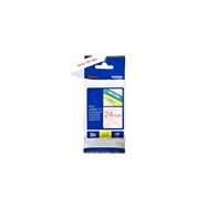 Cinta laminada brother tze252 24mm 8mt blanco rojo tze252