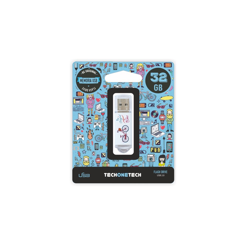 Memoria usb 2.0 tech one tech be bike 32gb bici tec4005-32