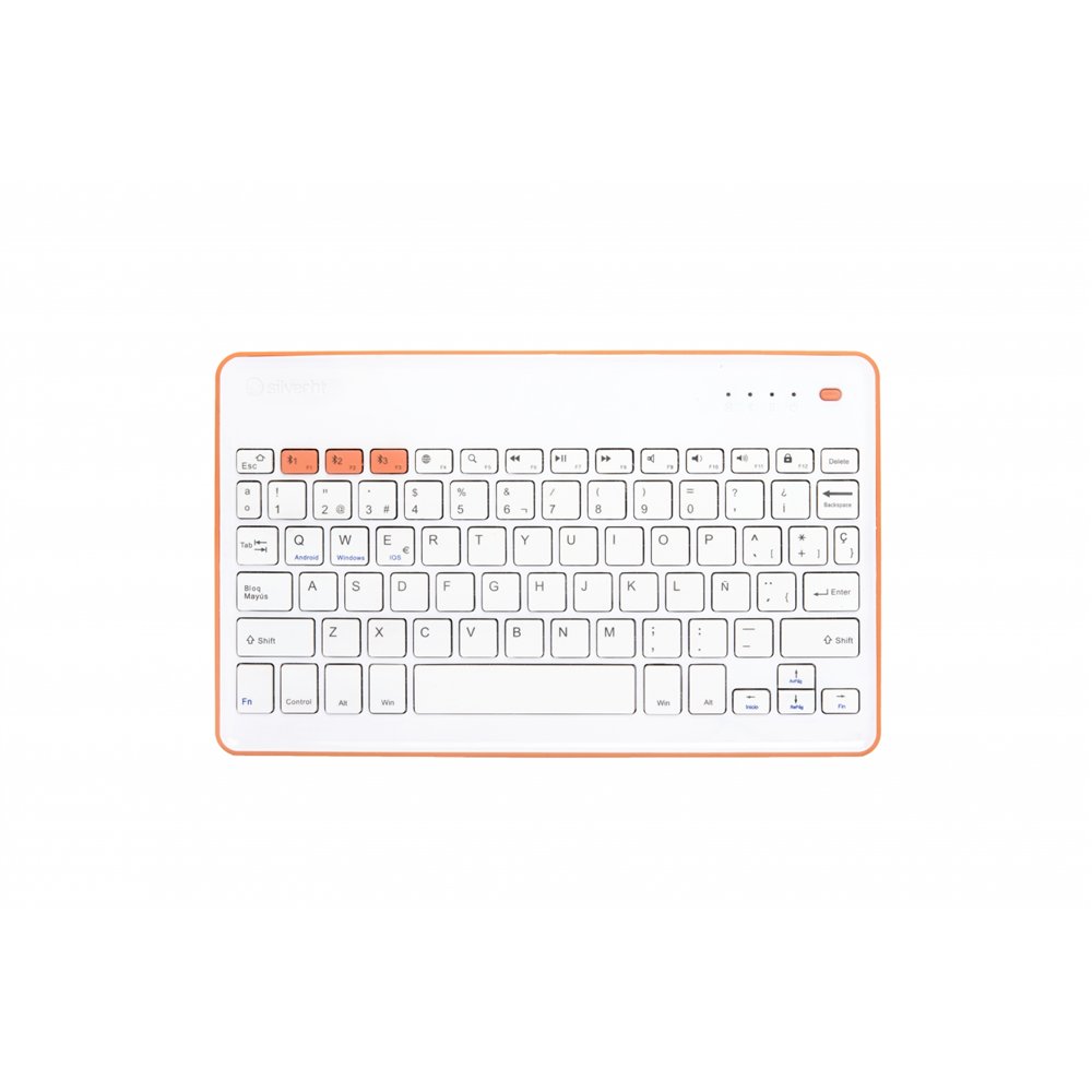 Teclado silverht bluetooth blanco naranja 111936740199