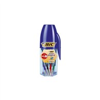bote boligrafos capucha chistal 20 unidades colores surtidos 8 azul 5 negro 4 rojo 3 verde 929081