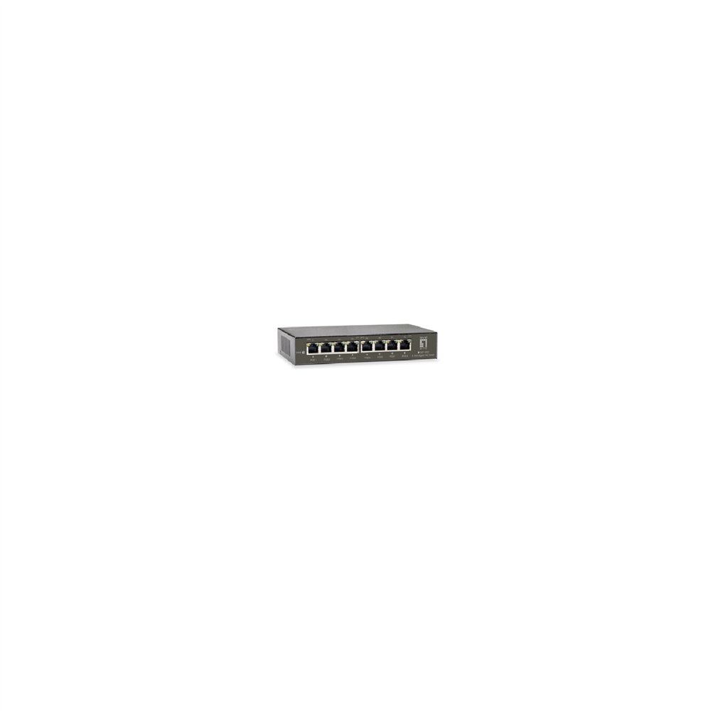 Switch level one gep-0823 8ptos 10/100/1000 poe negro gep-0823