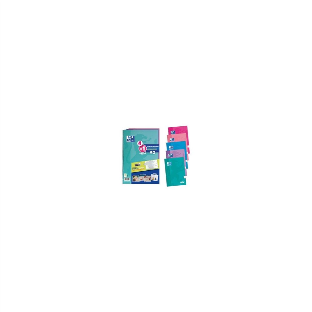 Pack de 4+1 cuadernos con pizarra blanca en tapas oxford a4+ tapas extraduras colores tendencia 400122766