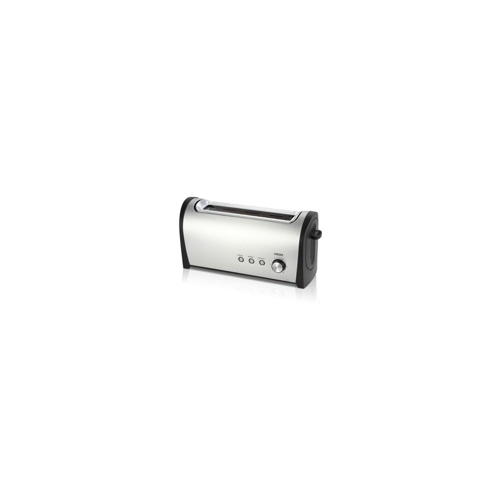 Tostador de pan haeger desayuno 1000w recalentado descongelado exterior acero inox gris to-100.009a