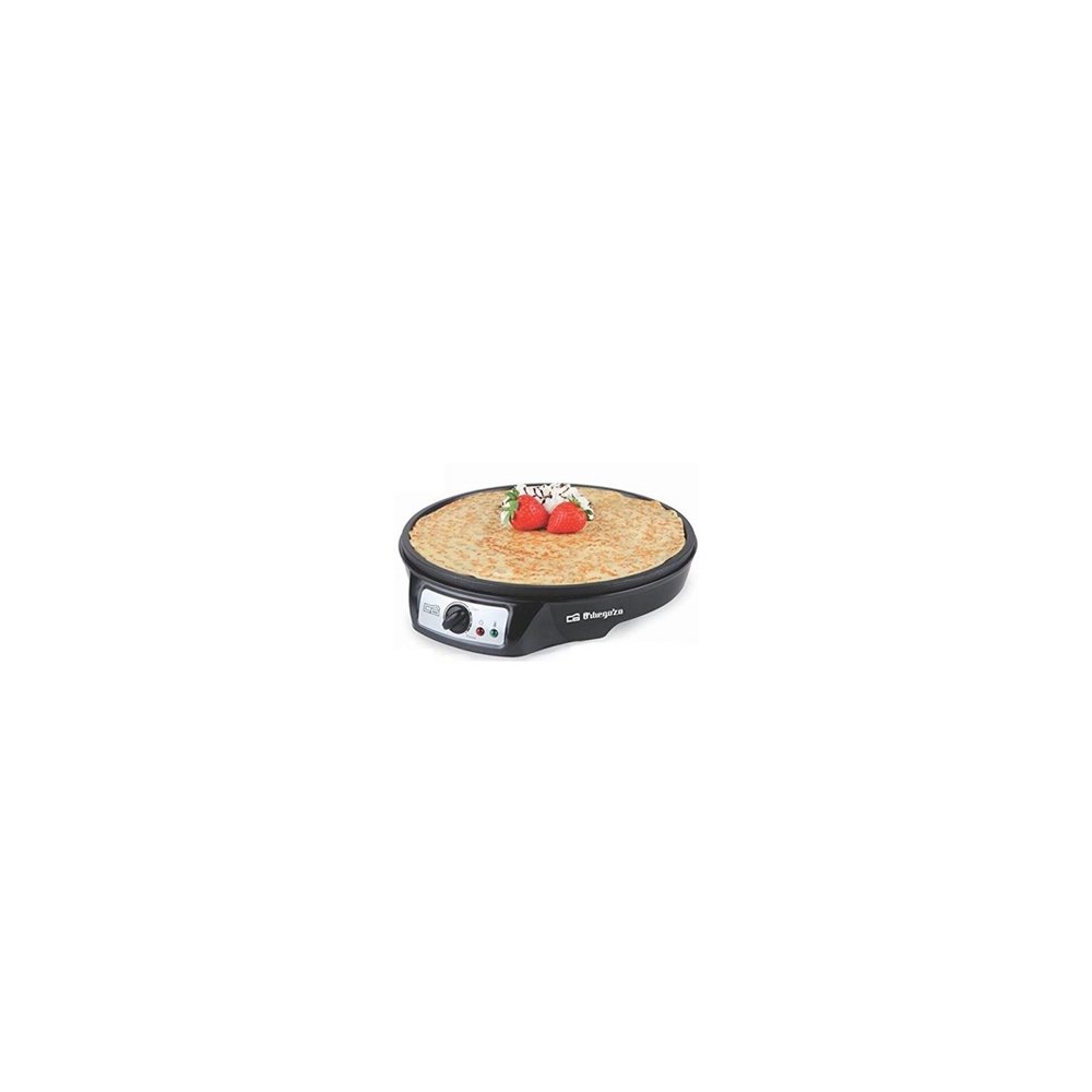 crepera orbegozo cm 2360 1000w superficie antiadherente esparcidor y espítula de madera negro 16796