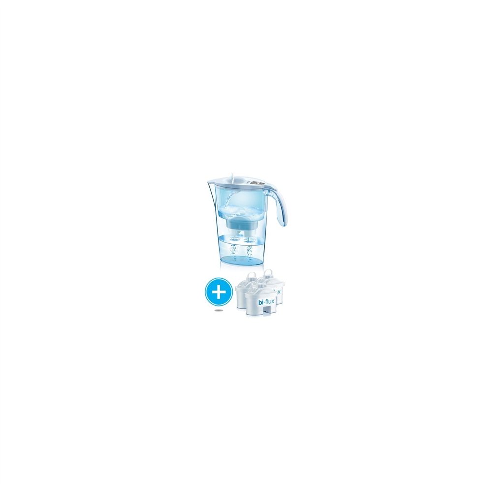 pack jarra filtrante laica stream line color edition blanca + 3 filtros bi-flux 2.3l filtro desmontable con indicador jarra stre