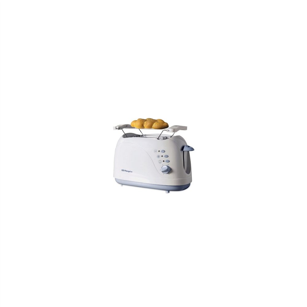 tostador de pan orbegozo 750w 2 ranuras superiores calienta panecillos funcií?n descongelador autoapagado blanco tos to-3010