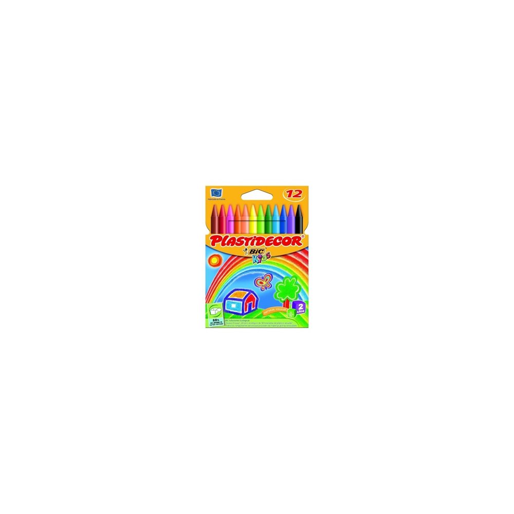 Bic plastidecor ceras plasticas estuche 12 unidades surtidas bic875770