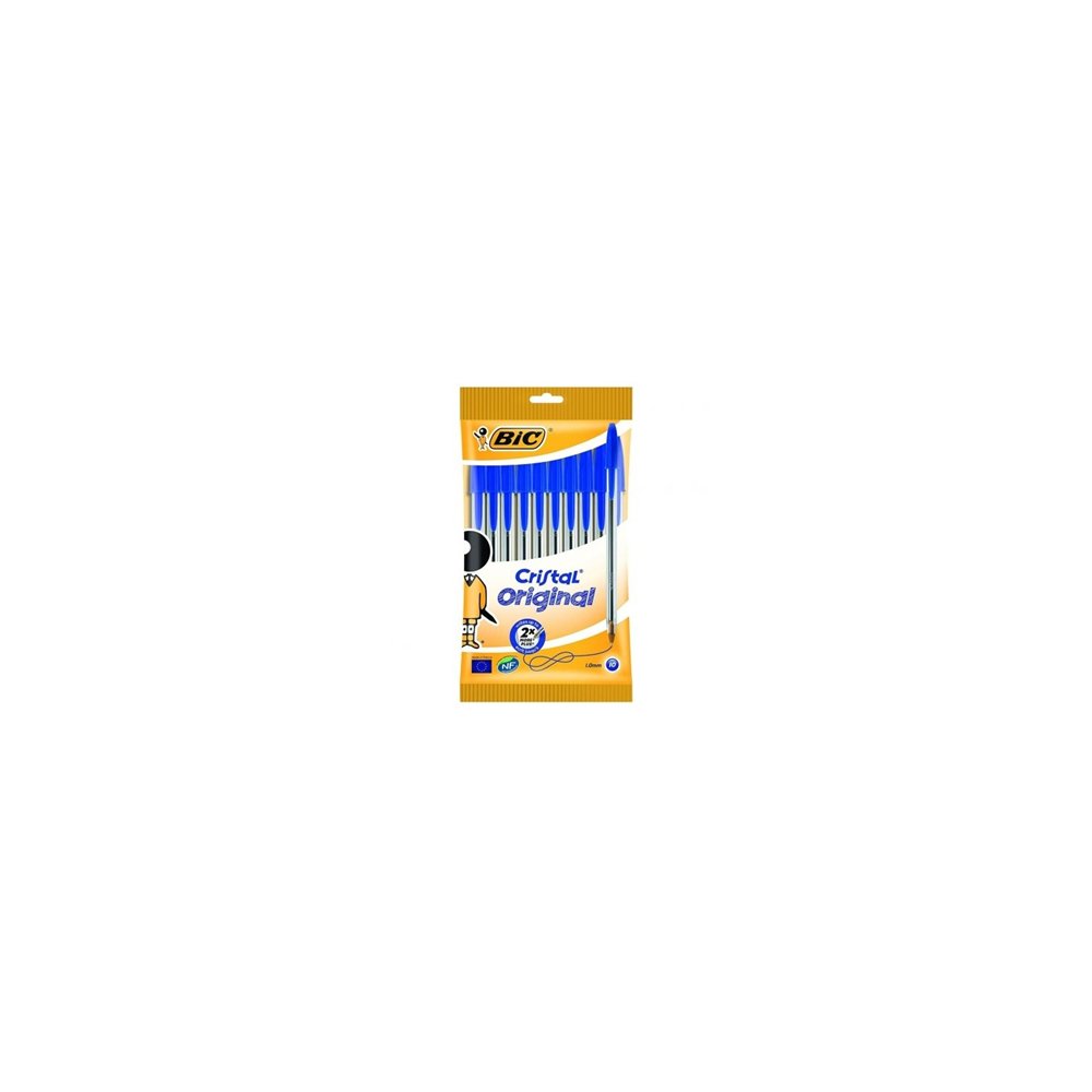 Blister de 10 unidades boligrafo bic cristal azul 830863