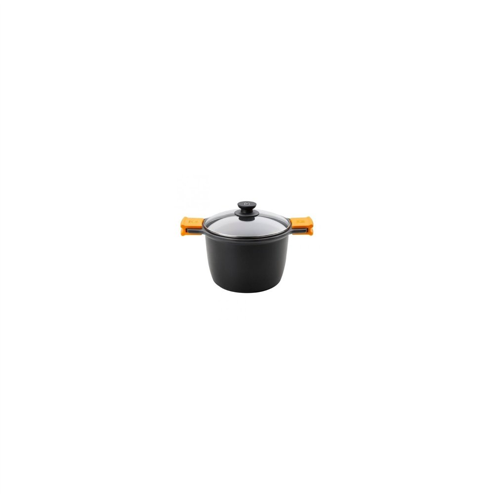 Olla alta efficient bra 6.8l aluminio fundido teflãân antiadherente platinum plus tapa vidrio templado a273905