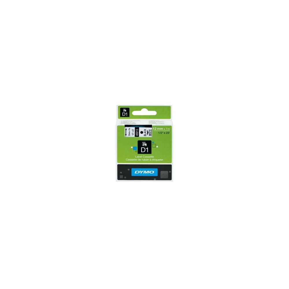 Cinta rotuladora autoadhesiva dymo d1 para rotuladoras label manager negro sobre blanco s0720930