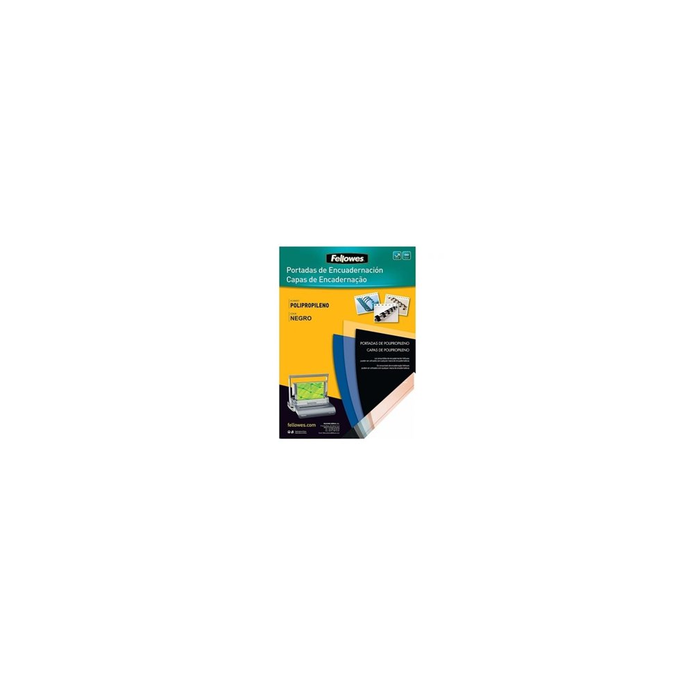 Fellowes 54772 pack de 100 portadas de polipropileno negras tamaí?o a4 500 micras