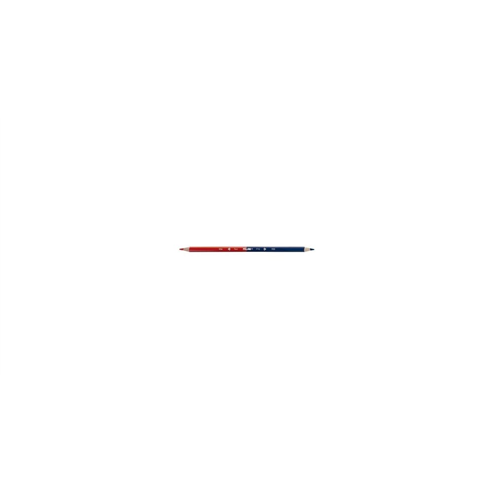 Caja 12 unidades de lapices bicolor milan mina resistente a rotura forma triangular ergonomica azul rojo 0702312