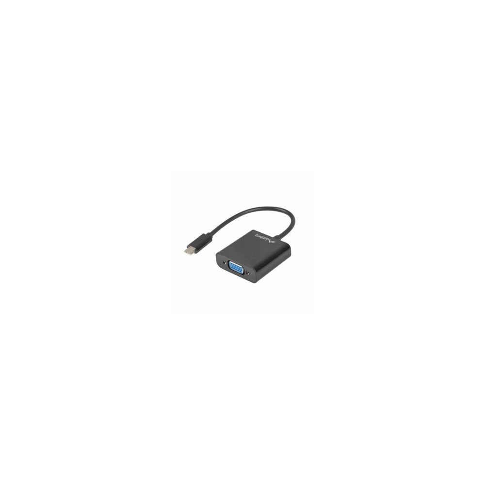adaptador lanberg usb tipo-c macho a vga hembra 15cm negro ad-uc-vg-01