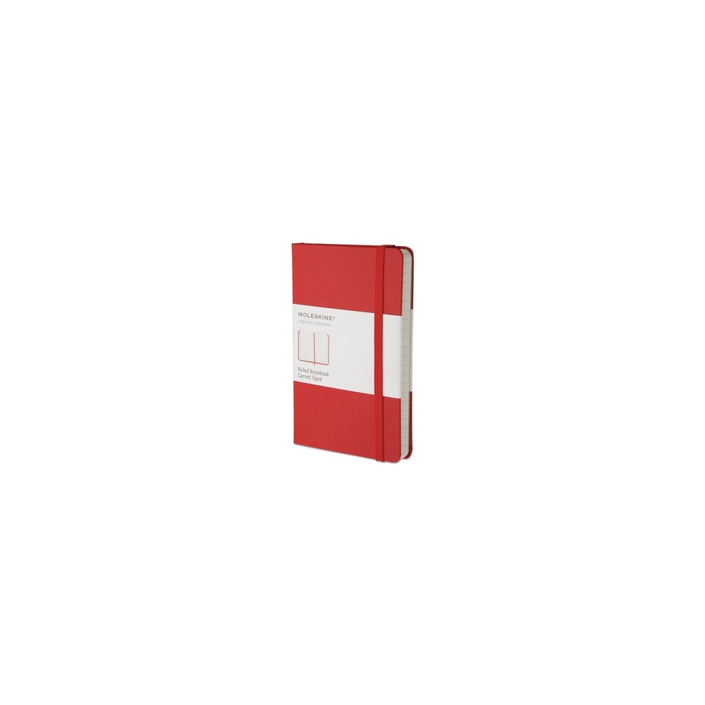 Cuaderno moleskine de bolsillo de rayas tapa dura rojo mm710r