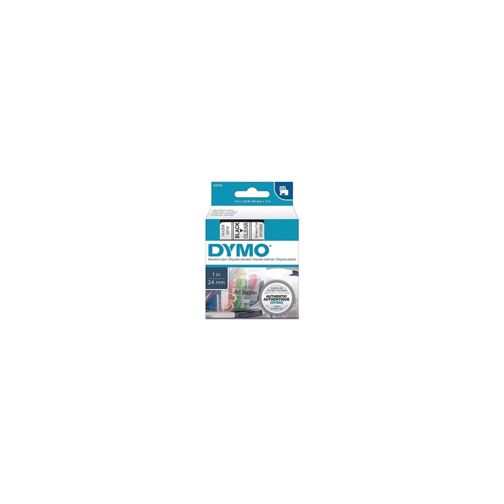 Cinta rotuladora autoadhesiva dymo 53710 d1 labelmanager labelpoint negro sobre transparente s0720920