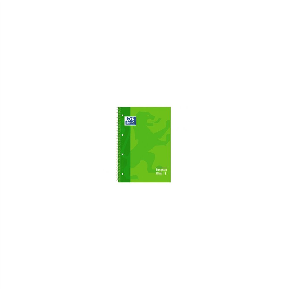 Libreta oxford espiral a4+ tapa extradura 80 hojas 4 taladros verde 100430199