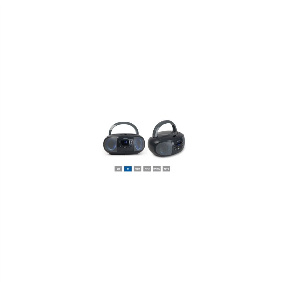 Radio cd fonestar boom-go-g 4w rms bluetooth fm usb mp3 aux in salida auriculares efectos luminosos gris boom-go-g