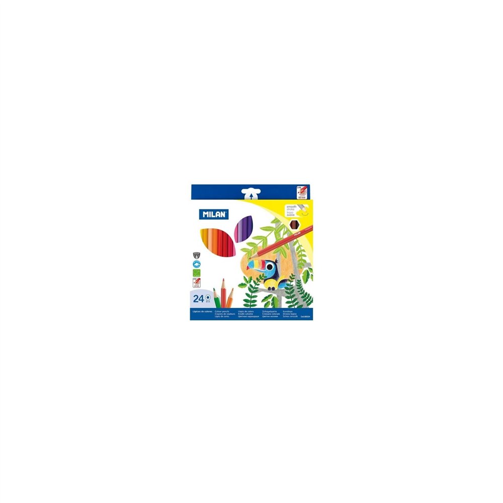Caja 24 unidades de lapices milan colores hexagonales 80024
