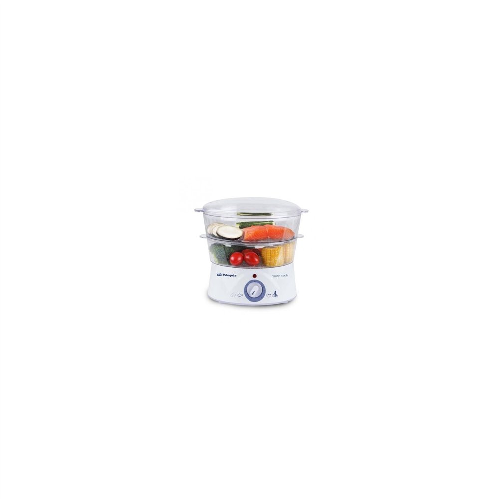 Cocina al vapor orbegozo co 4000 capacidad 5l 2 recipientes + recipiente especial arroz temporizador 60 minutos 16049 o