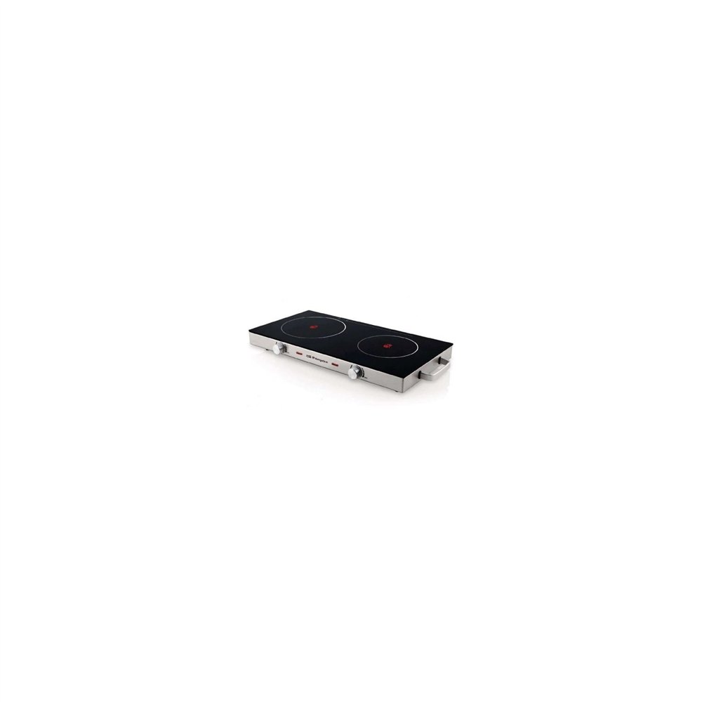 placa vitroceramica doble orbegozo pce 6000 termostato regulable cuerpo acero inox superficie cristal templado 17430