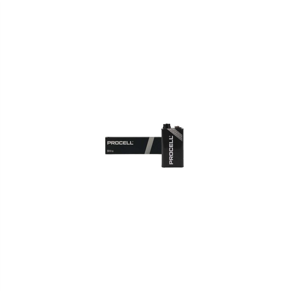 Pack 10 pilas 9v duracell procell alcalina 673mah id1604ipx10