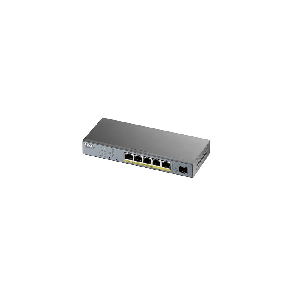 Switch zyxel gs1350-6hp 5 ptos gigabit plata gs1350-6hp-eu0101f