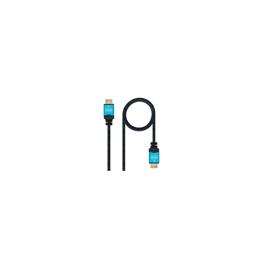 Cable nanocable hdmi macho a hdmi macho multiple apantallamiento y recubrimiento nylon 1m negro 10.15.3701