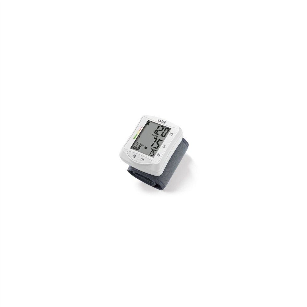 Tensiometro de muãâeca laica gran pantalla lcd mide presion arterial frecuencia cardiaca 60 registros para 2 personas estuche