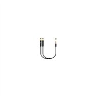 Adaptador nanocable audio estereo jack 35 macho 4 pines a 2xjack 35 hembra 3 pines 30cm negro 10241202