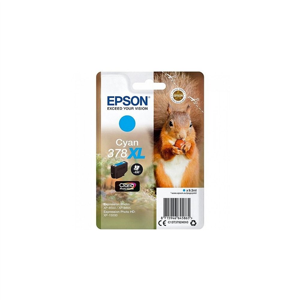 Cartucho epson 378xl fotohd 9.3ml cian c13t37924010