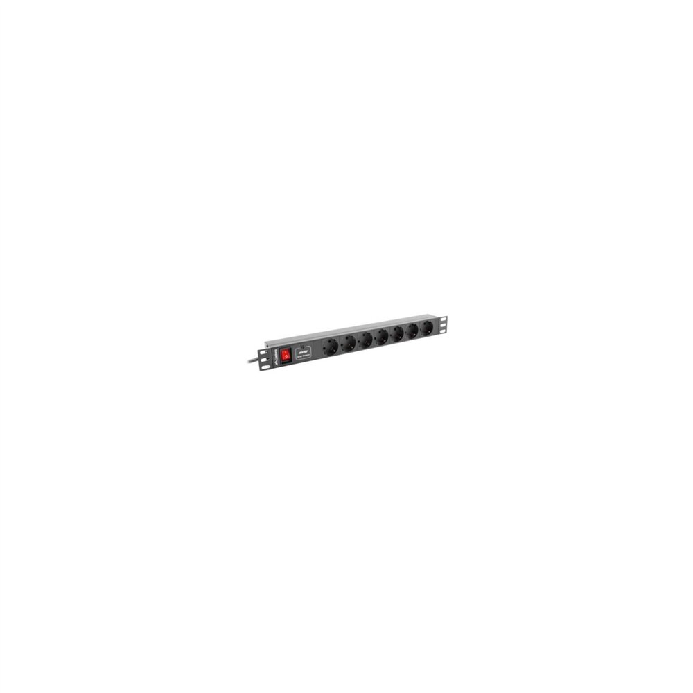 Lanberg pdu-07f-0200-bk unidad distribucion alimentacion 16a 7xschuko rack 1u para armario 19p