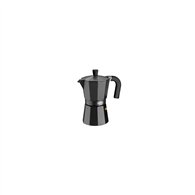 CAFETERA MONIX VITRO NOIR CAPACIDAD 6 TAZAS ALUMINIO CON RECUBRIMIENTO ANTIADHERENTE MANGO ERGONOMICO NEGRO MATE M640006