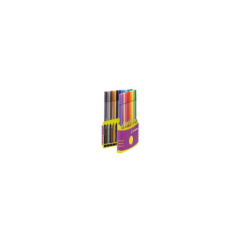 Soporte de rotuladores stabilo punta fibra pen 68 con surtido de 20 colores 6820-04