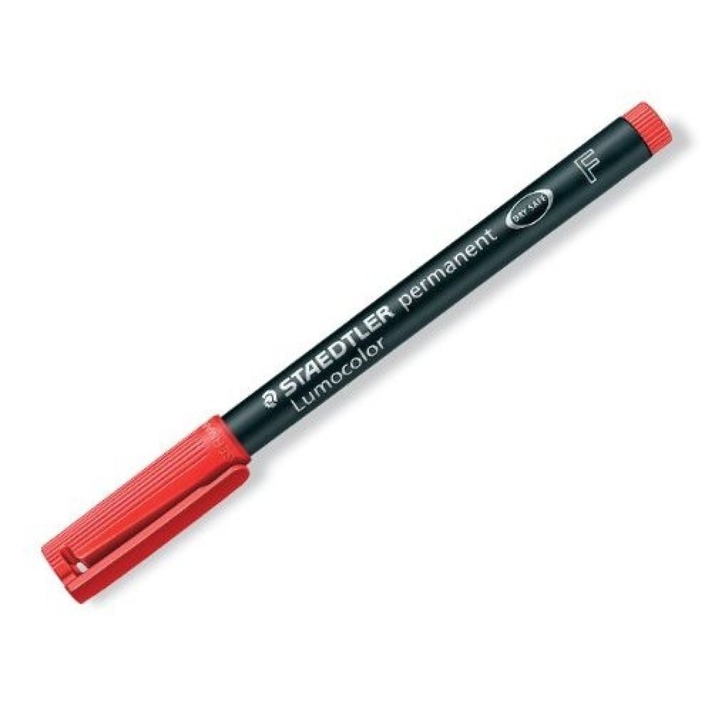 Staedtler lumocolor rotulador permanente superfino punta f 0.6mm rojo 318-2
