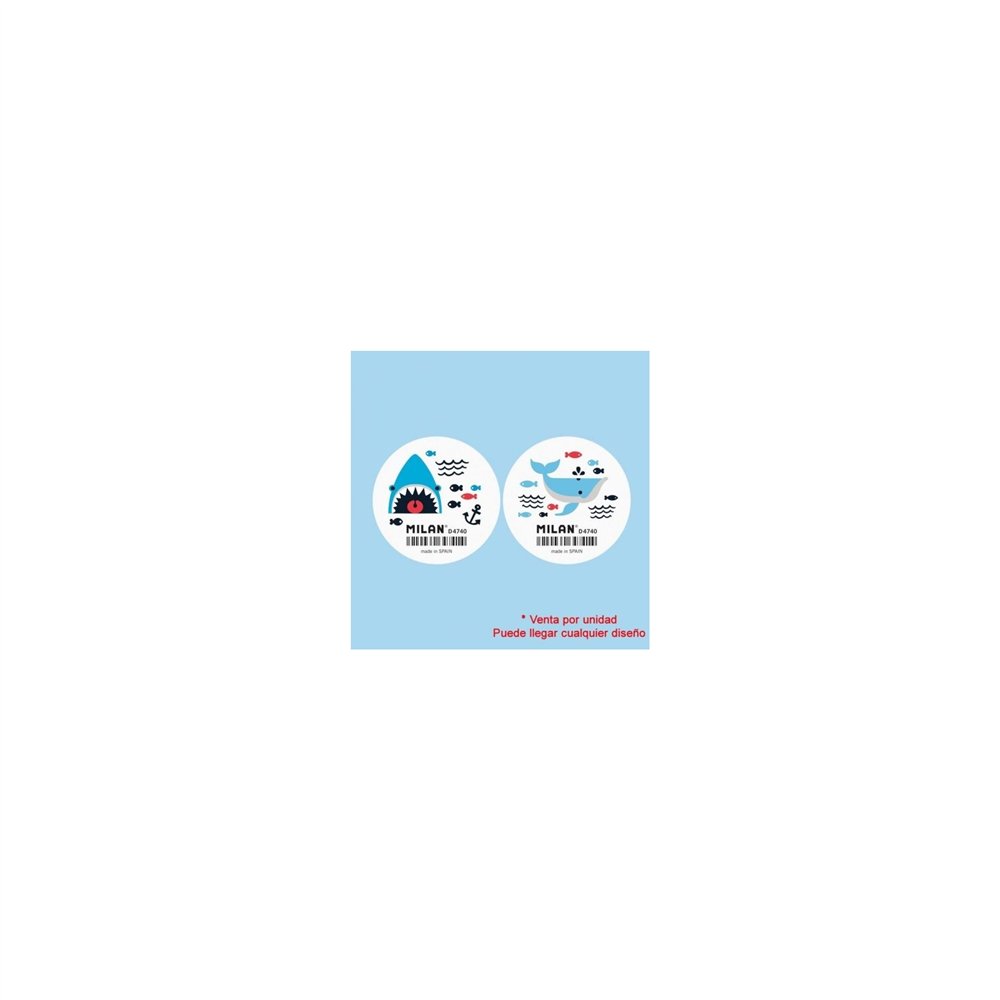 Goma de borrar milan shark attack redonda flexible miga de pan d4740