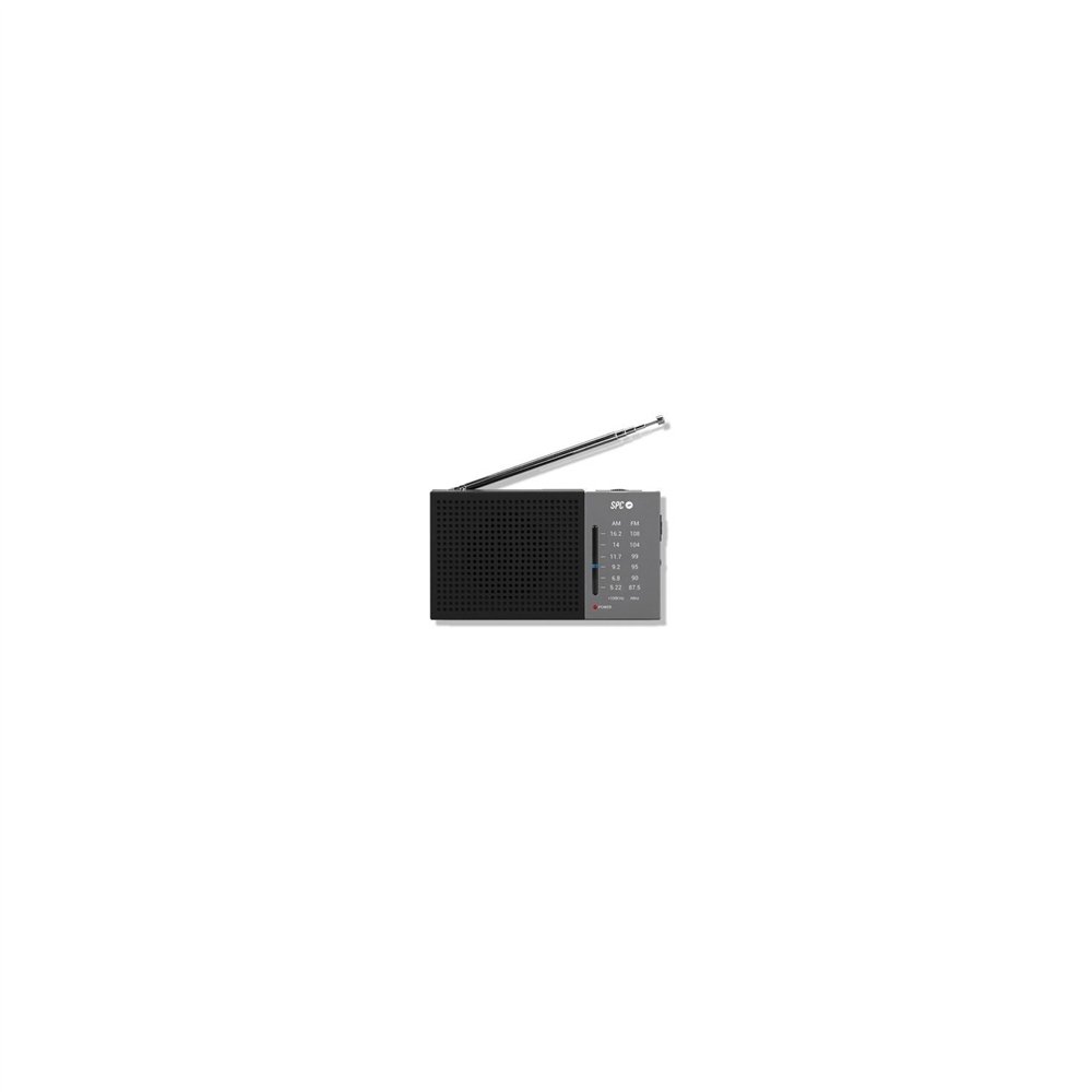 Radio spc jetty lite fm am antena telescopica control de volumen conexion auriculares 3.5mm red+pilas aa 4584n