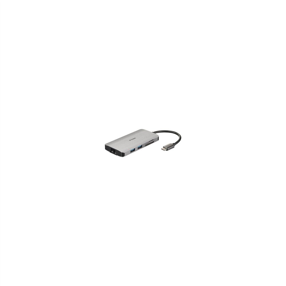 Hub d-link usb-tipo c 8 en 1 3xusb 3.0 1xusb tipo-c 1xusb tipo-c carga 1xhdmi 1xrj45 lector tarjetas sd microsd dub-m810