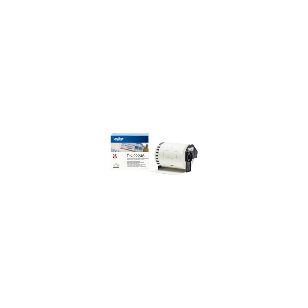 Cinta continua adhesiva de papel termico brother 103mm ancho 30.40m longitud blanca dk22246