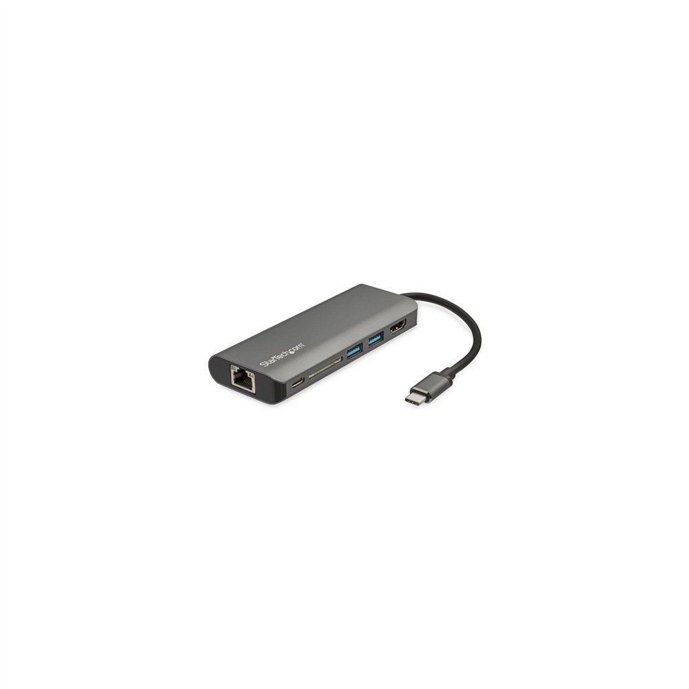 Startech.com adaptador multipuertos usb-c - docking station usb tipo c a hdmi 4k - hub ladrón usb 3.0 2 puertos - sdhc - gbe - p