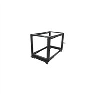 startech.com rack de marco abierto con profundidad ajustable de 4 columnas 12u con ruedas/niveladores y anillas de gestión de ca