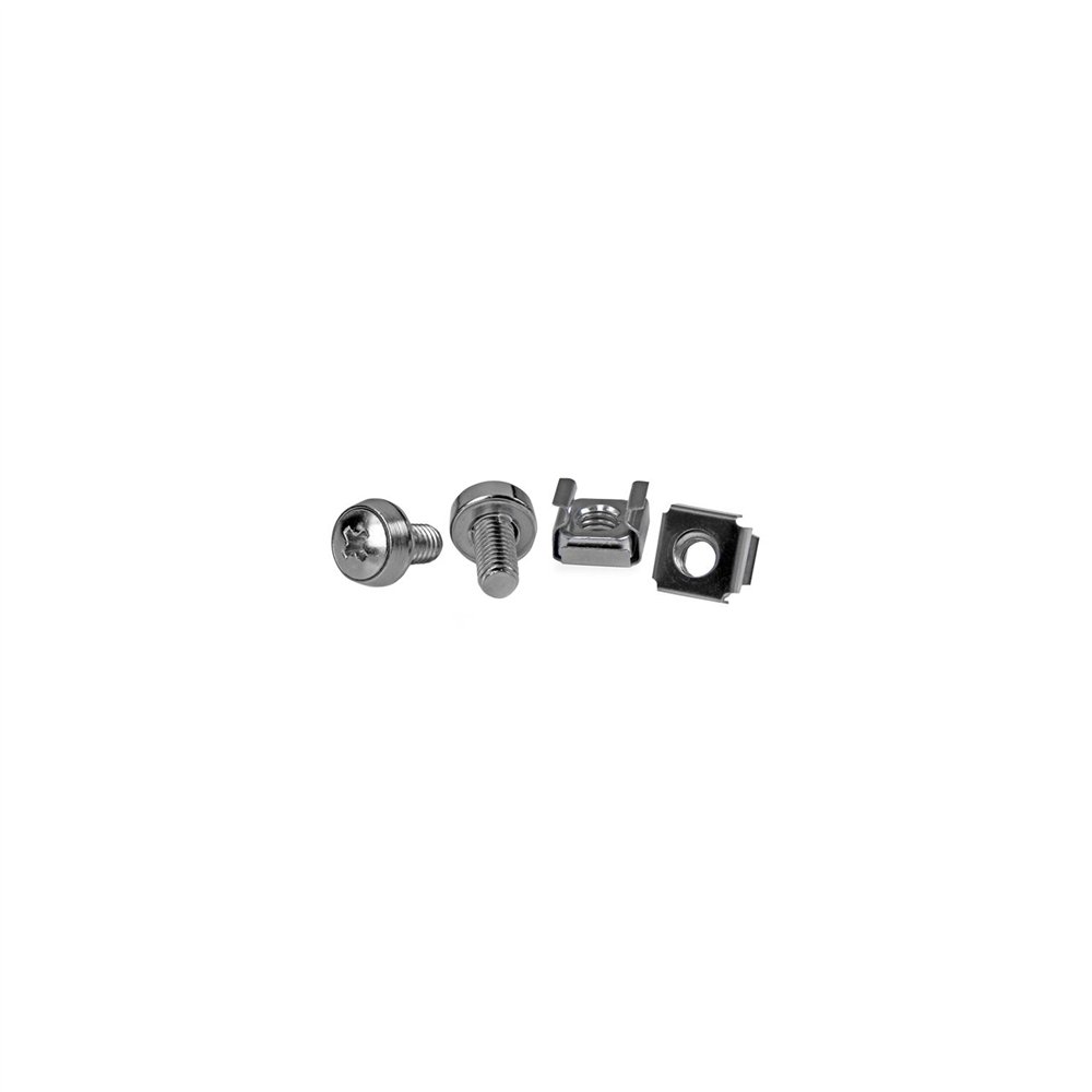 Startechcom paquete de 50 tornillos y tuercas enjauladas cage nuts m6 plata