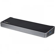 Startech.com docking station usb-c para tres monitores 4k con 5x puertos usb 3.0 negro plata