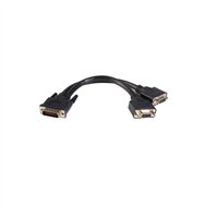 startech.com cable de 0,2m de lfh59 dms-59 a doble dual vga - dms59 macho - 2x vga hembra negro
