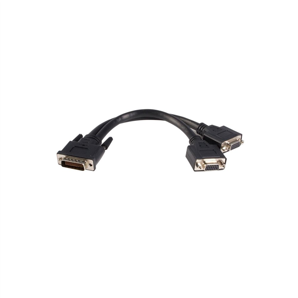 Startech.com cable de 0,2m de lfh59 dms-59 a doble dual vga - dms59 macho - 2x vga hembra negro