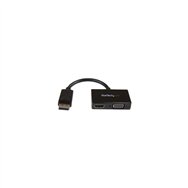 Startech.com adaptador dp de audio/ví­deo para viajes - conversor displayport a hdmi o vga - 1920x1200 1080p negro