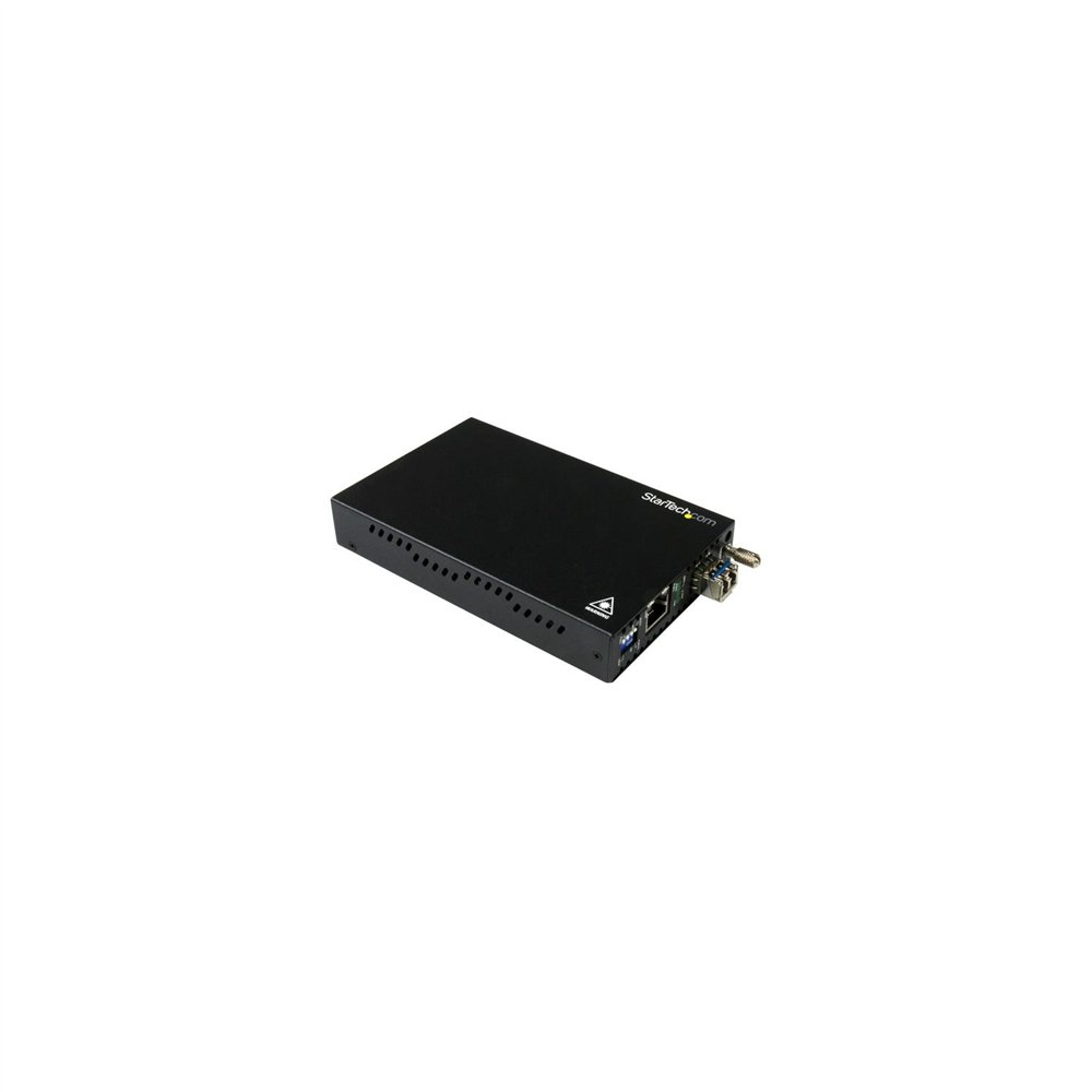 Startech.com conversor de medios de ethernet gigabit de cobre a fibra - monomodo lc - 10km