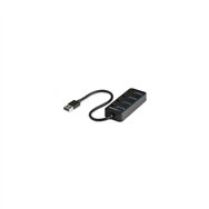 startech.com hub usb 3.0 de 4 puertos - ladrón usb de 4 puertos usb-a con interruptores individuales de encendido/apagado negro