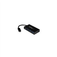 Startech.com concentrador hub usb 3.0 de 4 puertos - usb-c a 1x usb-c y 3x usb-a negro