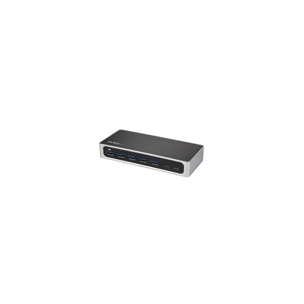 startech.com hub concentrador usb 3.0 7 puertos 2x usb c y 5x usb-a ladrón usbc alimentado negro plata