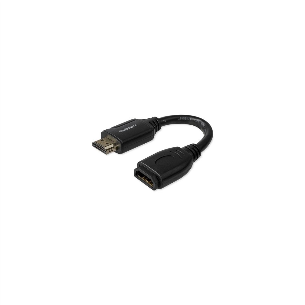 Startechcom cable de 15cm de extensión alargador hdmi 20 de alta velocidad - extensor de puertos - 4k de 60hz - negro